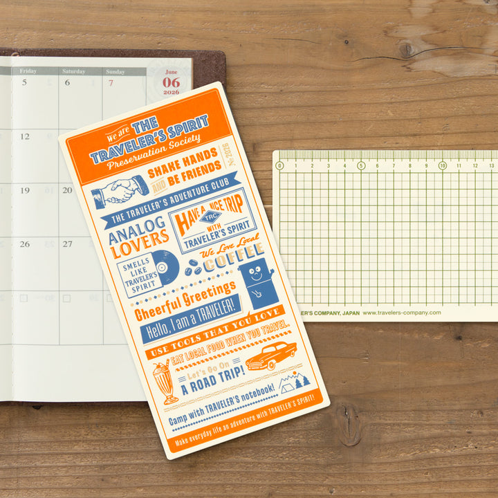 TRAVELER'S notebook Plastic Sheet | Regular Size | 2026 Edition