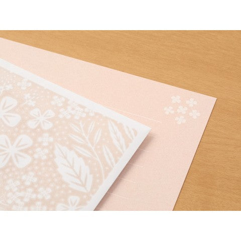Pink Flower Watermark Letter Set