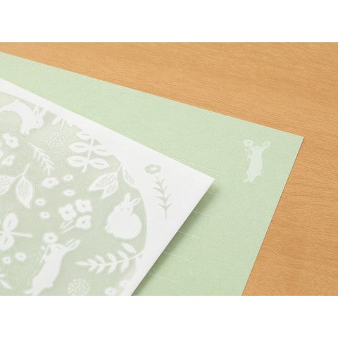Green Rabbit Watermark Letter Set