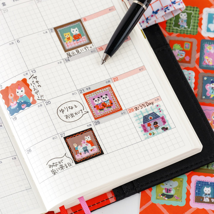 Yumi Kitagishi: Stickers | Daily Life of White Cat