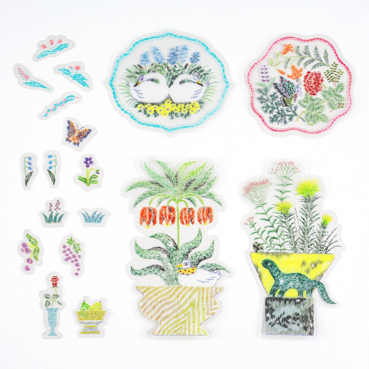 Transparent Embroidery Sticker Set | iyo okumi: My Garden