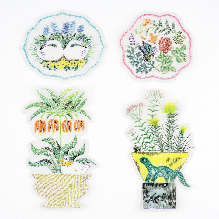 Transparent Embroidery Sticker Set | iyo okumi: My Garden
