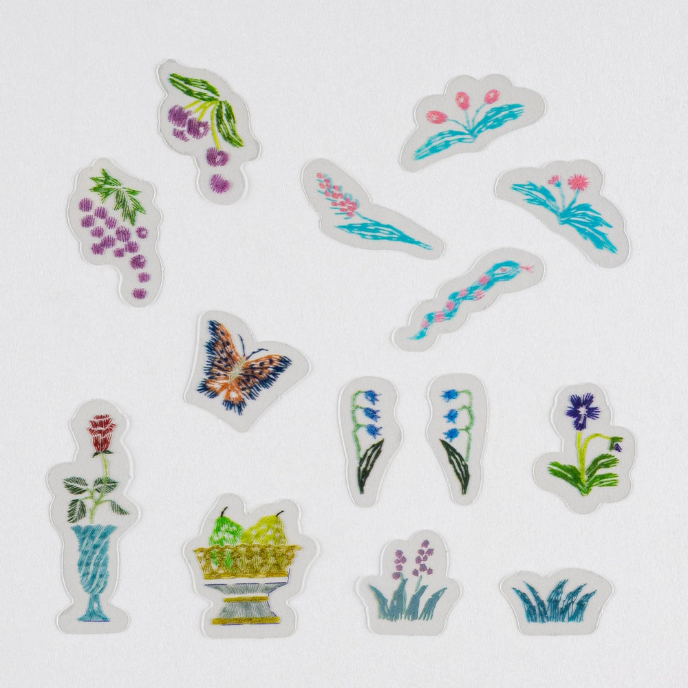 Transparent Embroidery Sticker Set | iyo okumi: My Garden