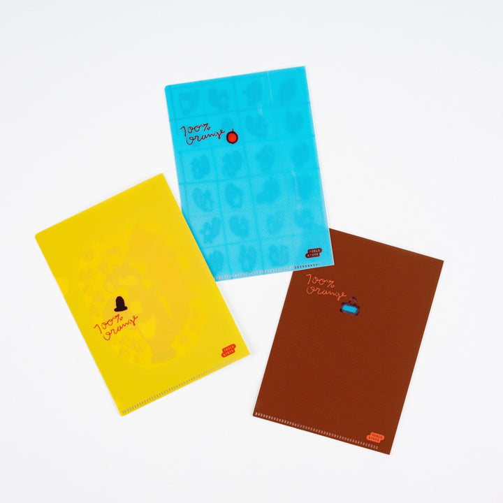 Hobonichi Clear Folder Set of 3 for A6 Size | 100%ORANGE: Squirrel’s Moving Day