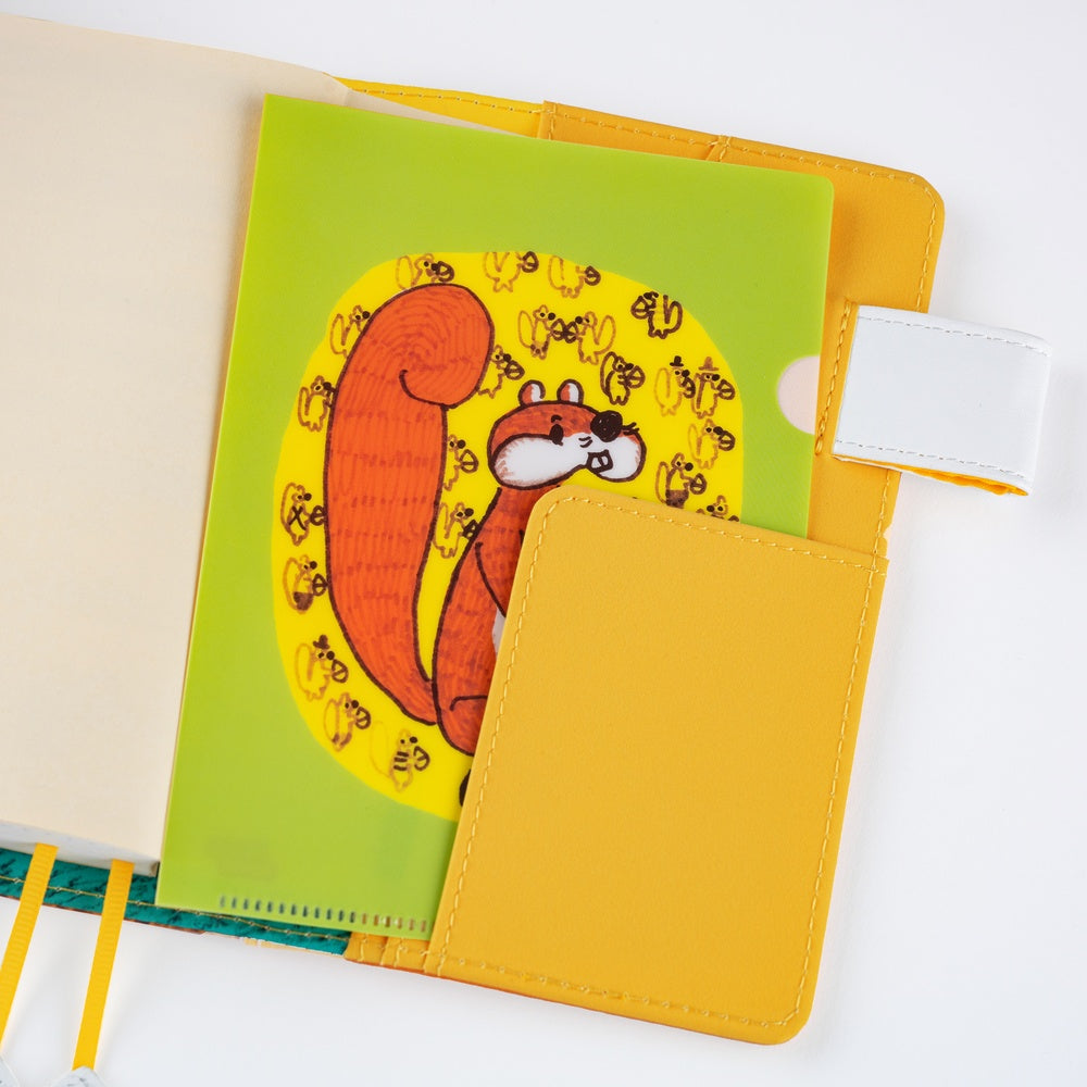 Hobonichi Clear Folder Set of 3 for A6 Size | 100%ORANGE: Squirrel’s Moving Day