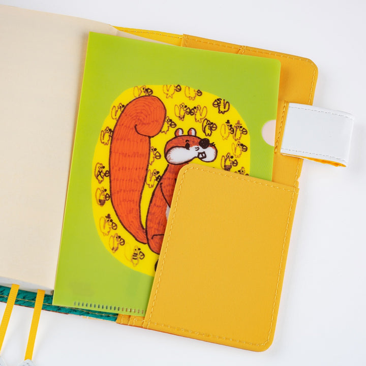 Hobonichi Clear Folder Set of 3 for A6 Size | 100%ORANGE: Squirrel’s Moving Day