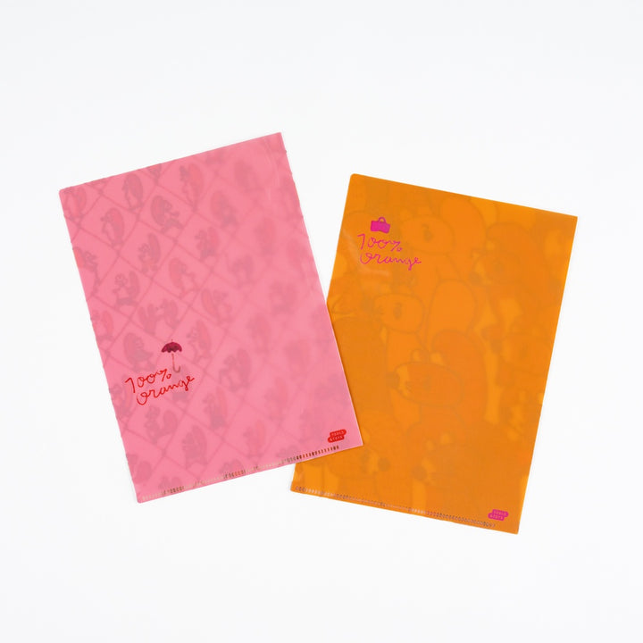 Hobonichi Clear Folder Set of 2 for A5 Size | 100%ORANGE: Squirrel Squadro