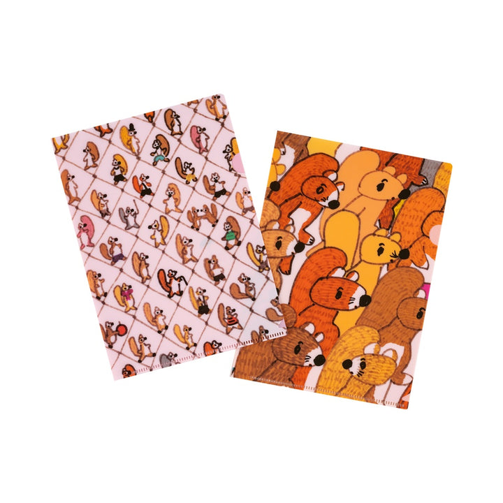 Hobonichi Clear Folder Set of 2 for A5 Size | 100%ORANGE: Squirrel Squadro