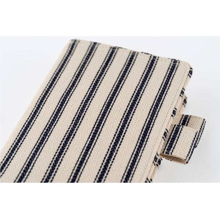 Hobonichi Techo A6 Original Cover | Lined Fabric: Herringbone (Ivory x Black)