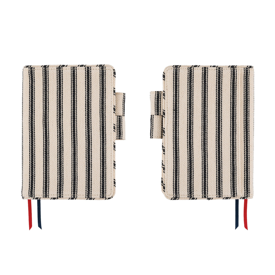 Hobonichi Techo A6 Original Cover | Lined Fabric: Herringbone (Ivory x Black)