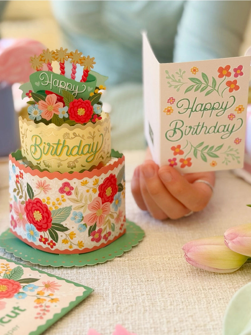 Blooming Birthday Cake Mini Pop-Up Card