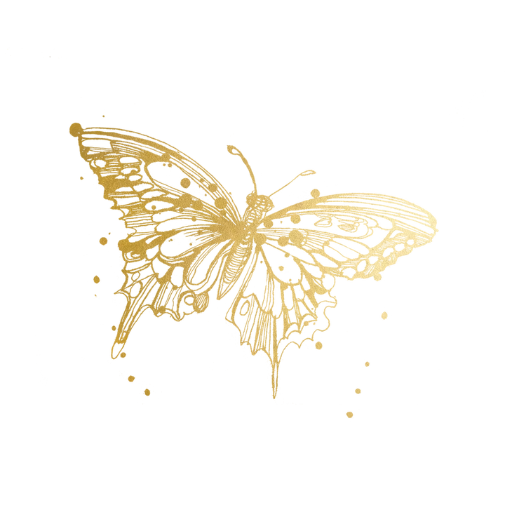 Golden Butterfly | Temporary Tattoo Pair