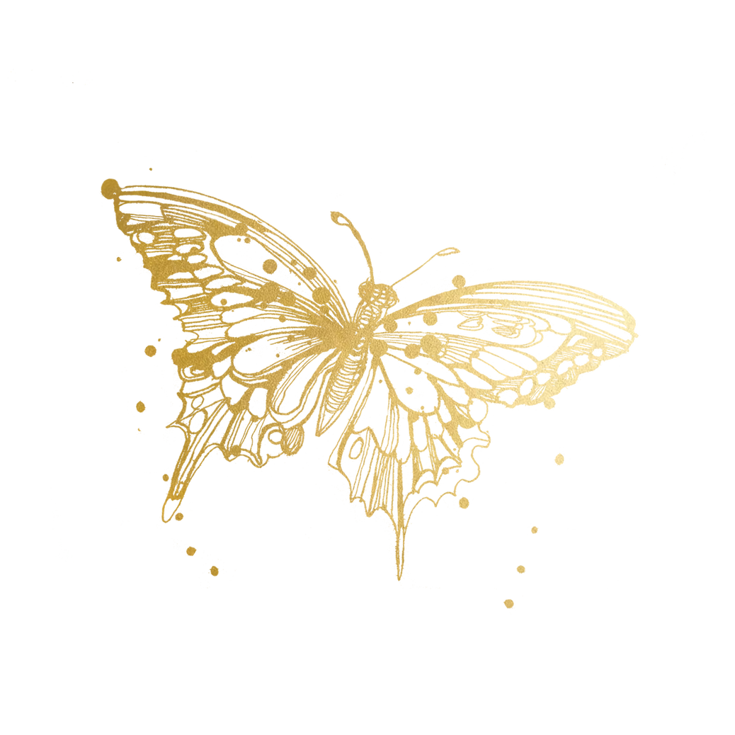 Golden Butterfly | Temporary Tattoo Pair