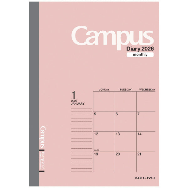 2026 Campus Monthly Planner | Pink