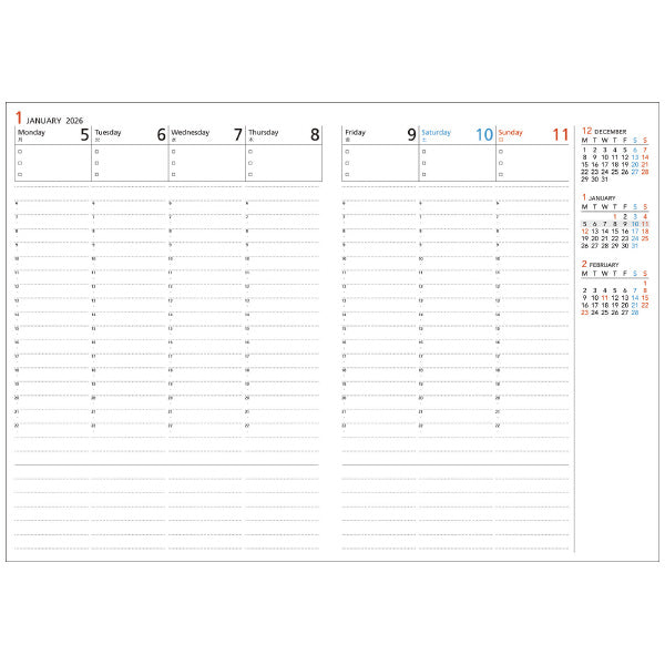 2026 Campus Vertical Weekly Planner | A5