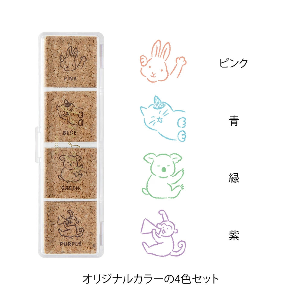 Yuru Log Pre-Inked Paintable Stamp | Animals