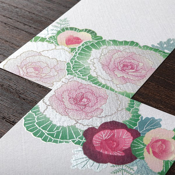 Silk Cabbage Wreath Message Pad | Foiled-Stamp Paper
