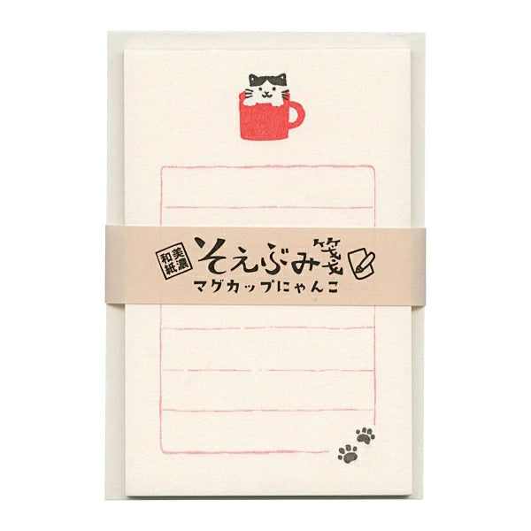 Cat Mug Mini Letter Set