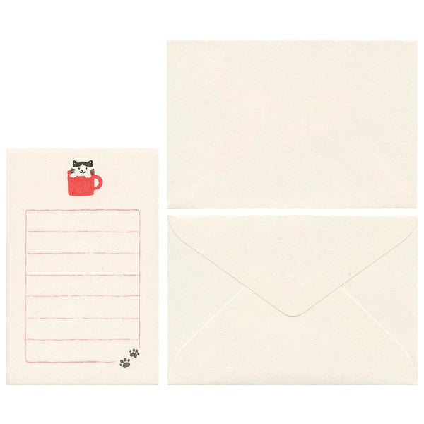 Cat Mug Mini Letter Set