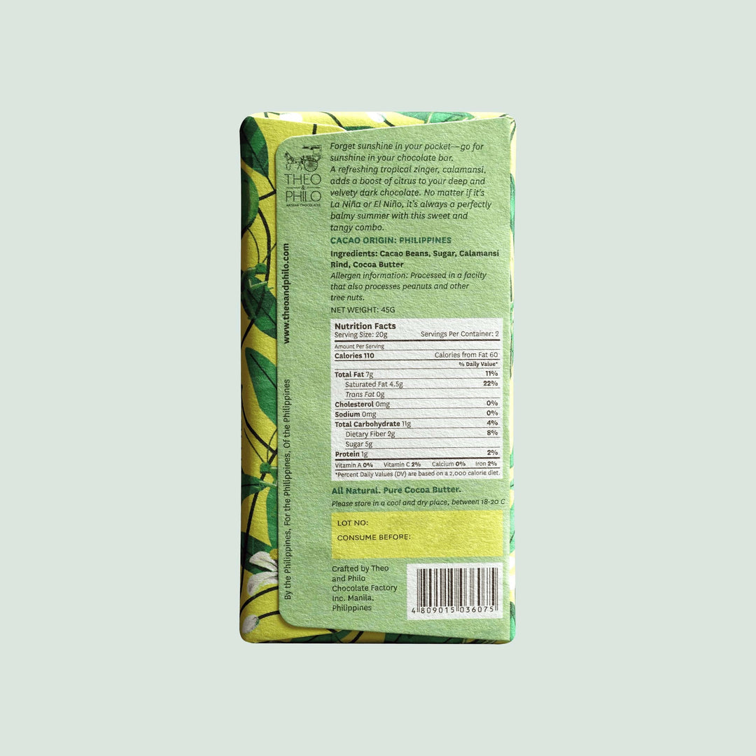 Theo & Philo 65% Dark Chocolate Bar with Calamansi