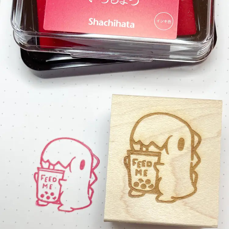 Feed Me Dino Wooden Stamp