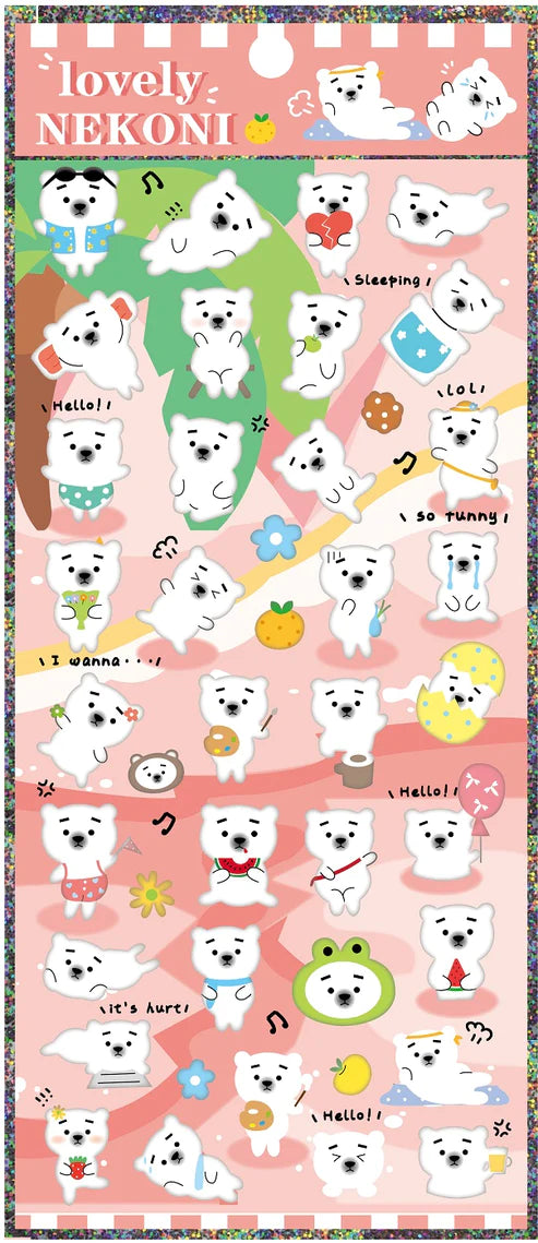 Lovely Polar Bear Sticker Set