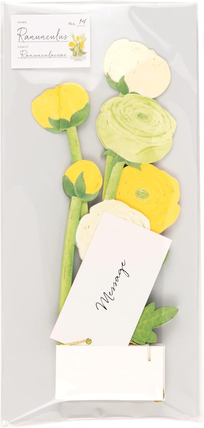 Ranunculus Flower Blooming Pop-Up Greeting Card