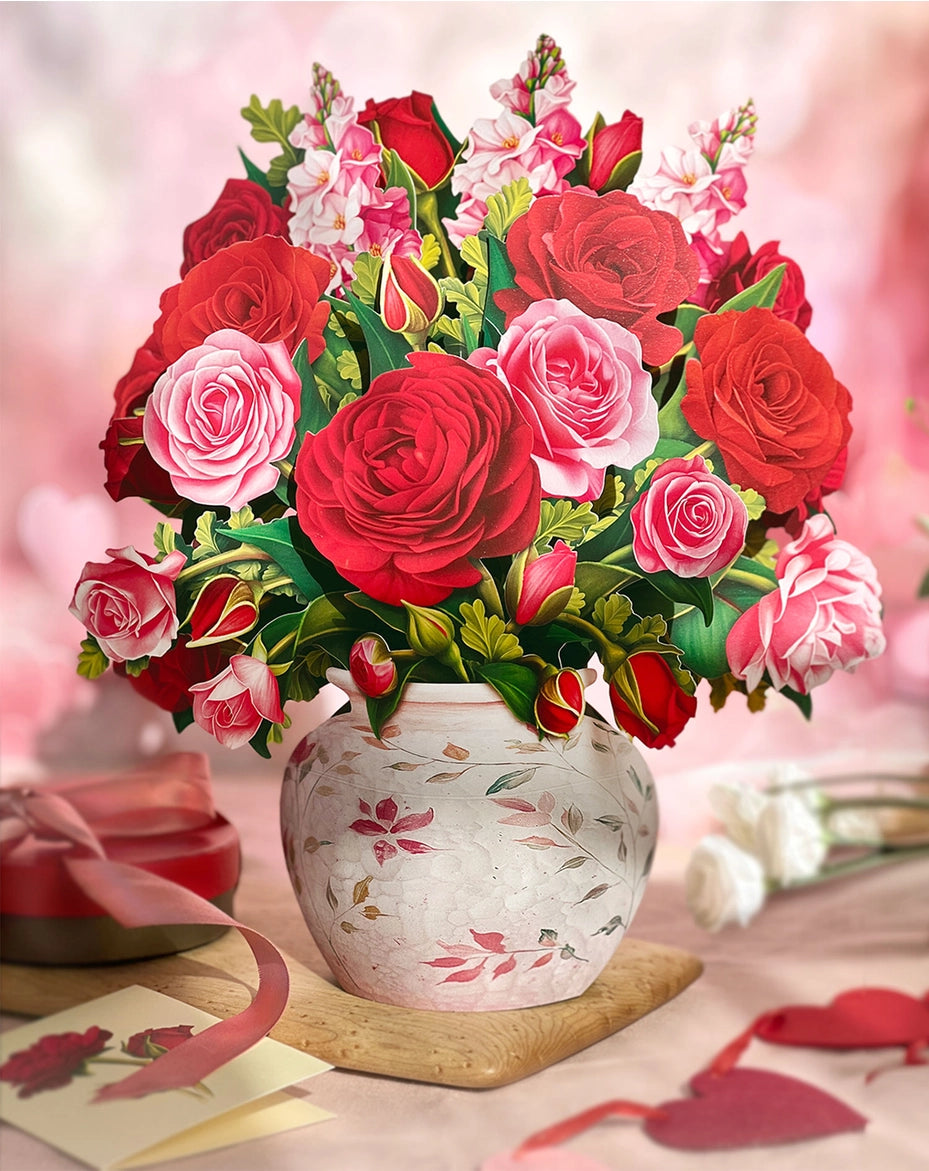 Blooming Roses Large Pop-Up Card