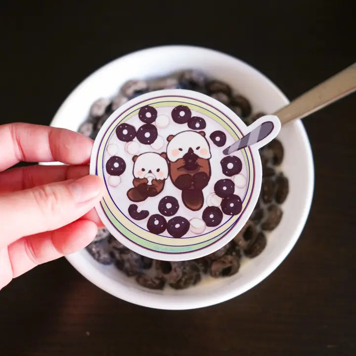 Otters Cereal Bowl | Vinyl Sticker