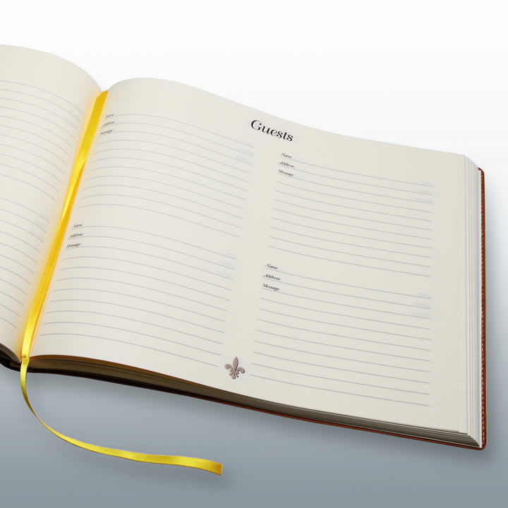 Leather Bound Guestbook | Cognac Brown