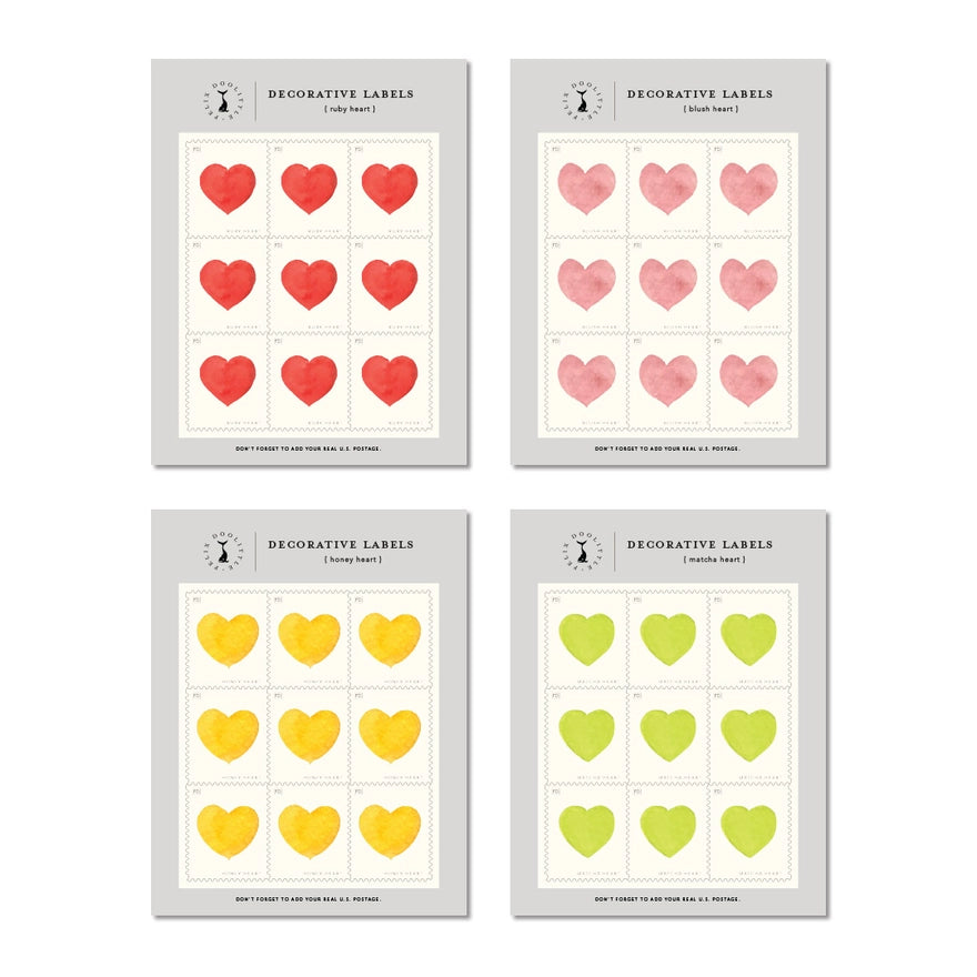 Heartfelt | Decorative Label Stickers | Set of 36