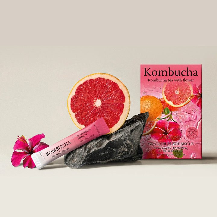 Grapefruit and Hibiscus Flower Kombucha Tea