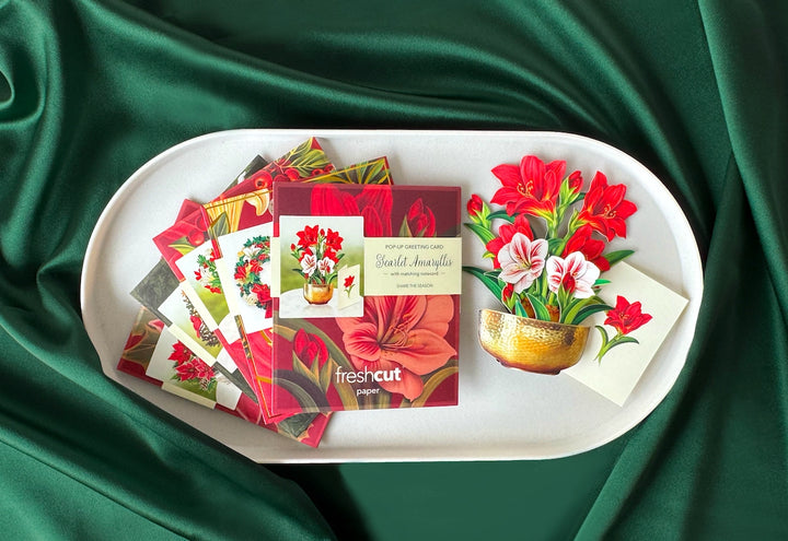 Holiday Bouquet Collection Mini Pop-Up Cards | Assorted 5 Card Set