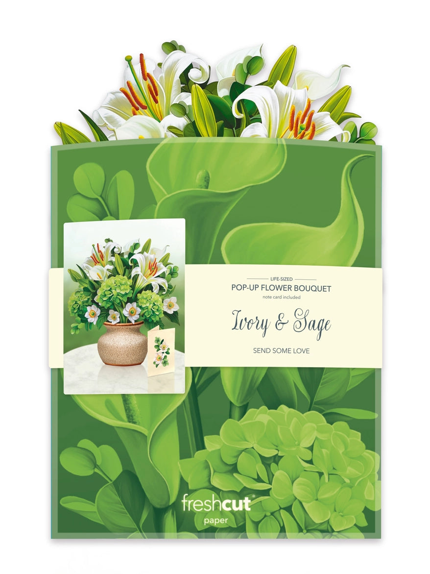 Ivory and Sage Large Pop-Up Card