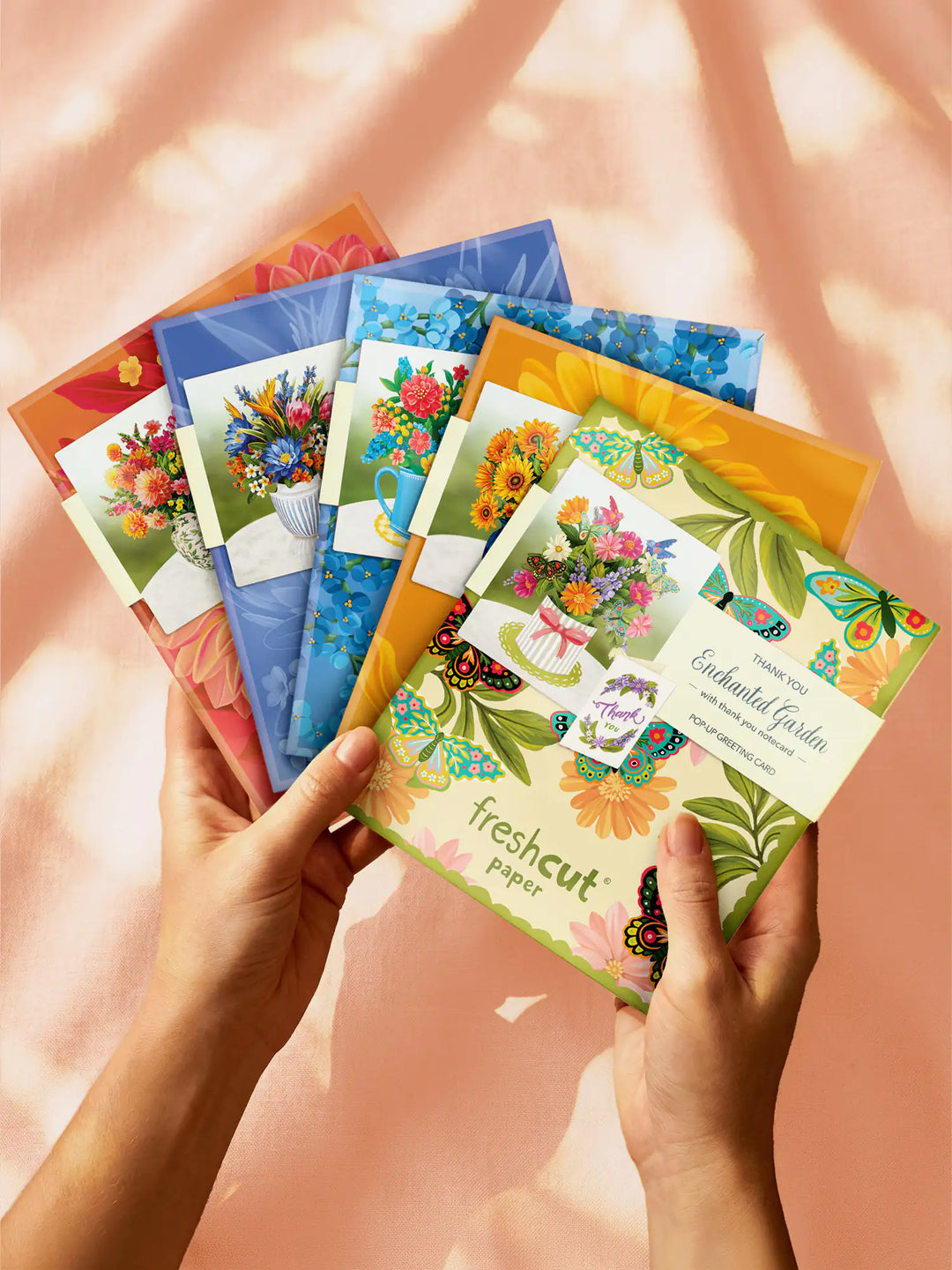 Thank You Bouquet Mini Pop-Up Cards | Assorted 5 Card Set