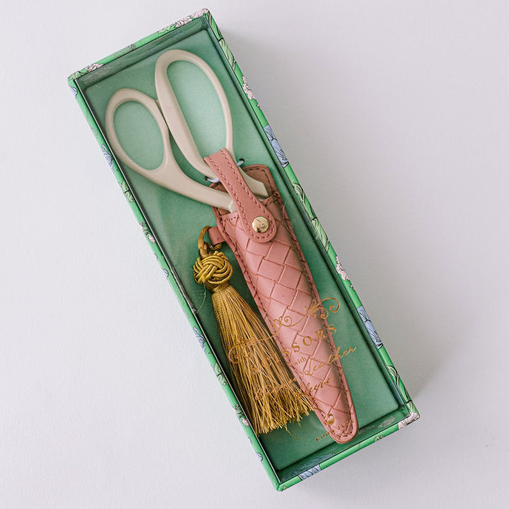 Ivory and Gold Heirloom Scissors | Petunia Pink Case