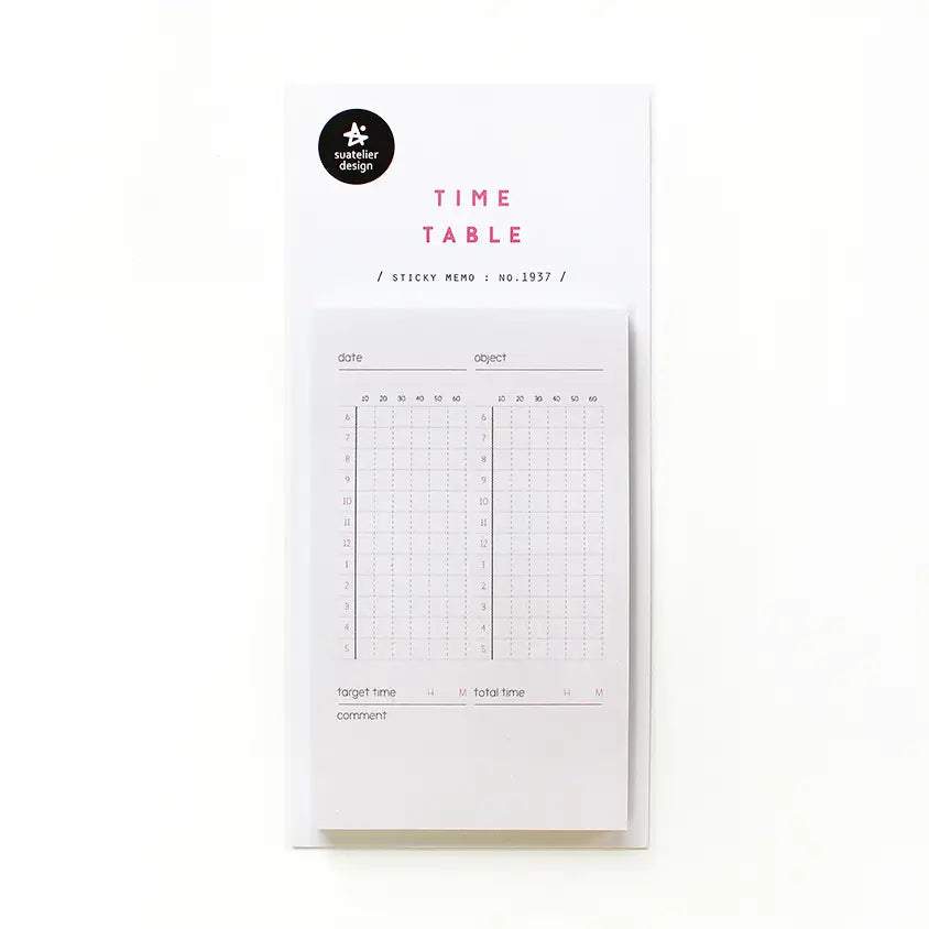Time Table Schedule Sticky Note – The Paper Mouse