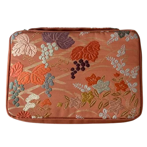 Classic Kimono Fabric 20 Pens Zipper Case | Budo Grape