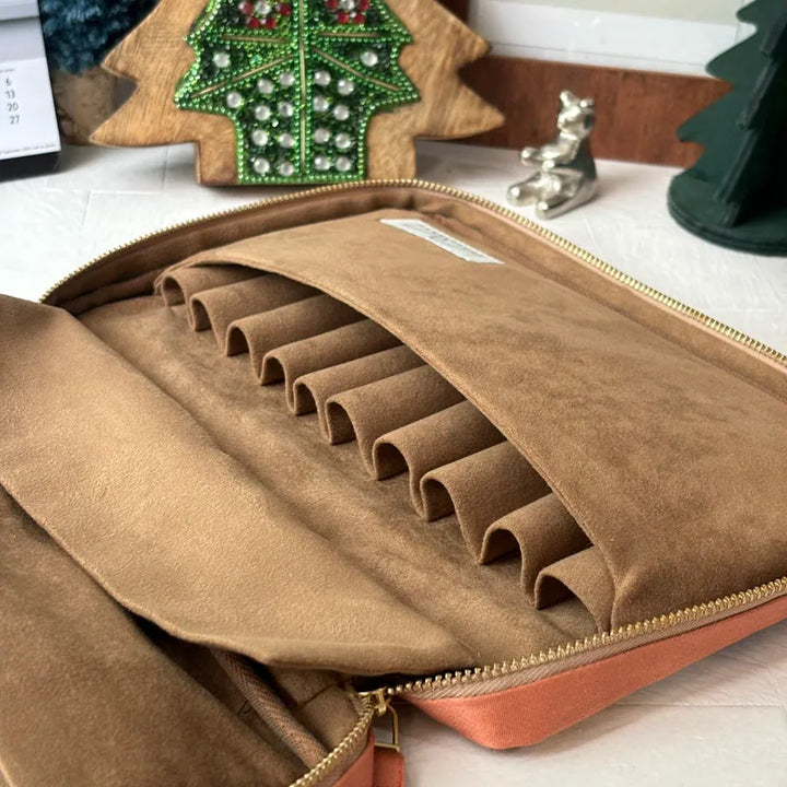 Classic Kimono Fabric 20 Pens Zipper Case | Budo Grape