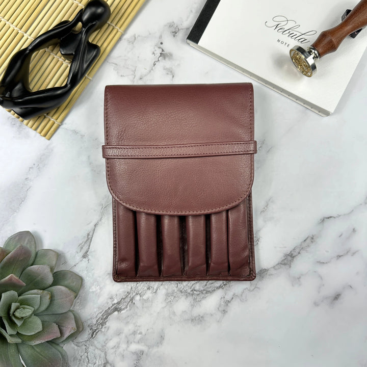 Leather 6 Pen Case