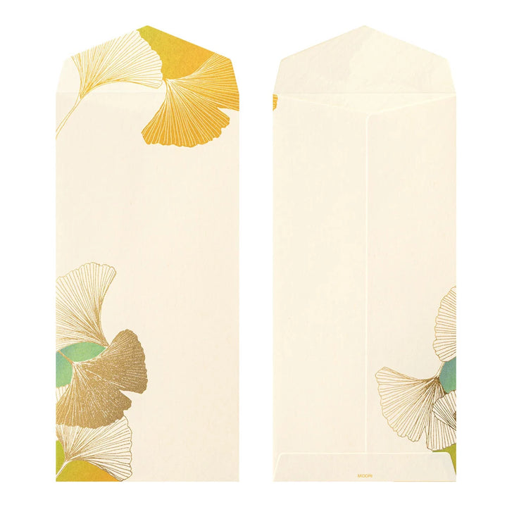 Midori Dancing Ginkgo Message Pad | Gold-Foiled Washi Paper
