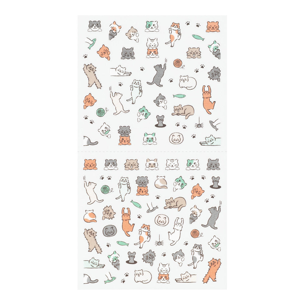 Midori Lined Cat Sticker Collection