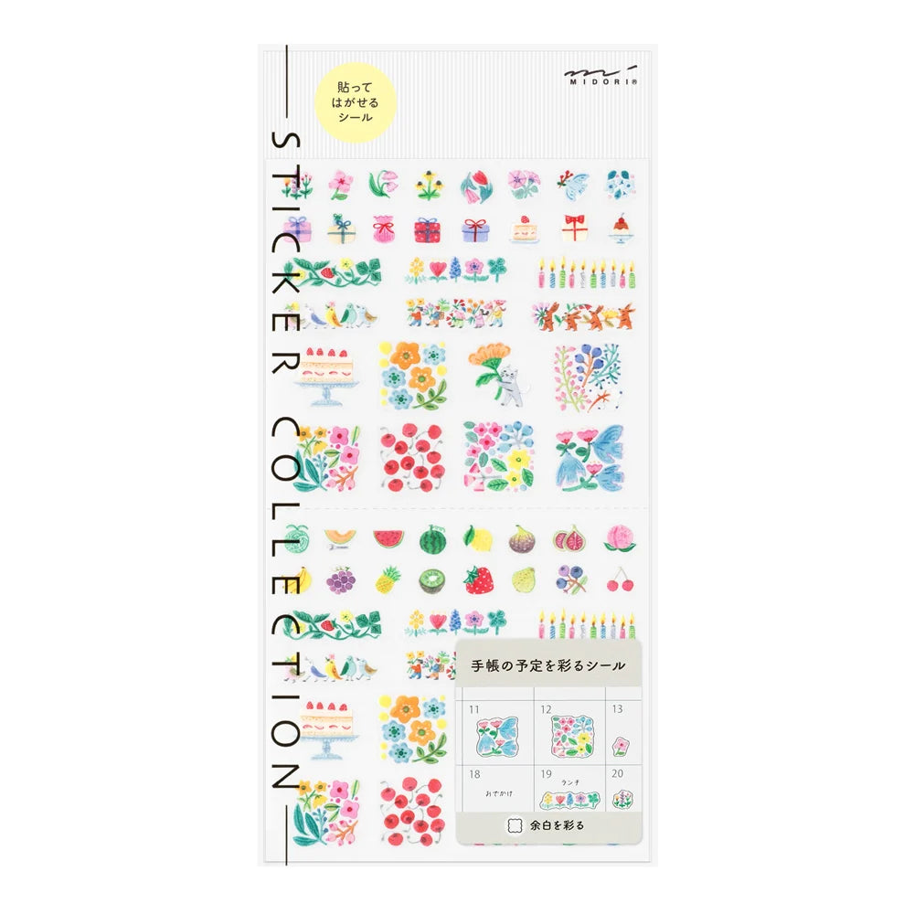 Midori Margin Flower Sticker Collection
