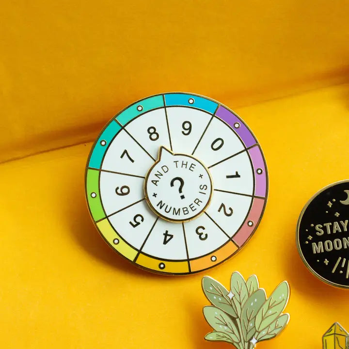 Spinning Numbers Enamel Pin – The Paper Mouse