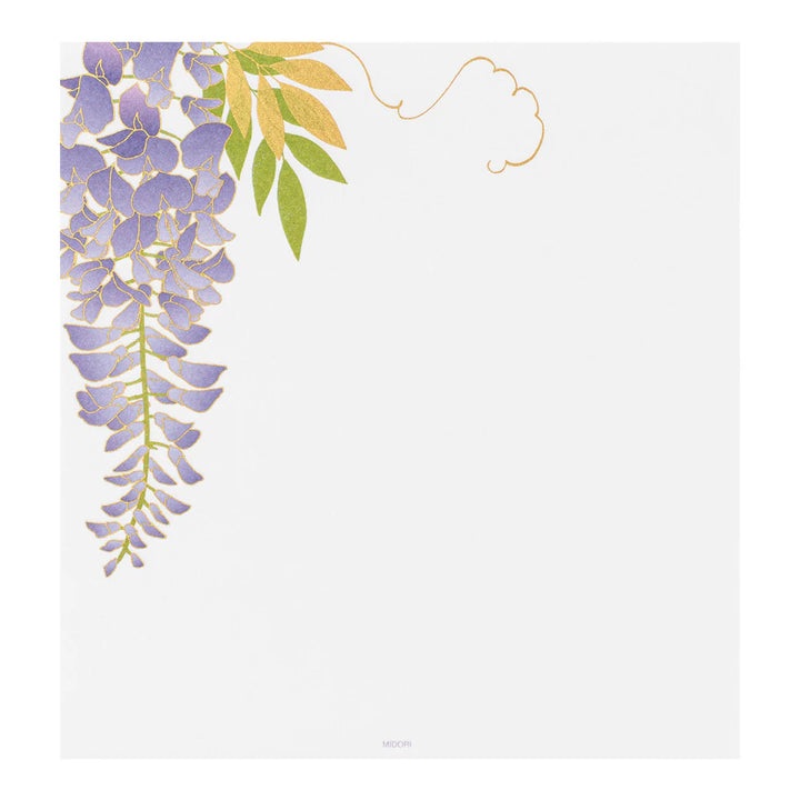 Wisteria Letter Pad | Foiled-Stamp Silk Paper
