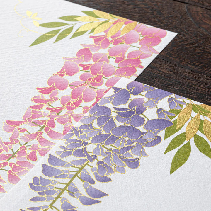 Wisteria Letter Pad | Foiled-Stamp Silk Paper