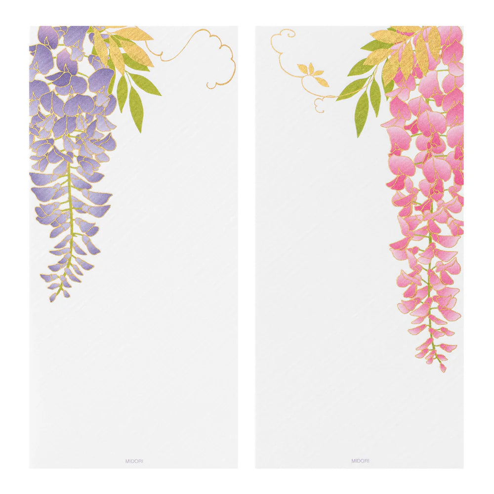 Wisteria Message Pad | Foiled-Stamp Silk Paper