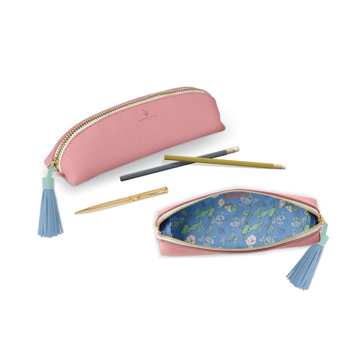 Luxe Slim Pencil Pouch | Rose Pink