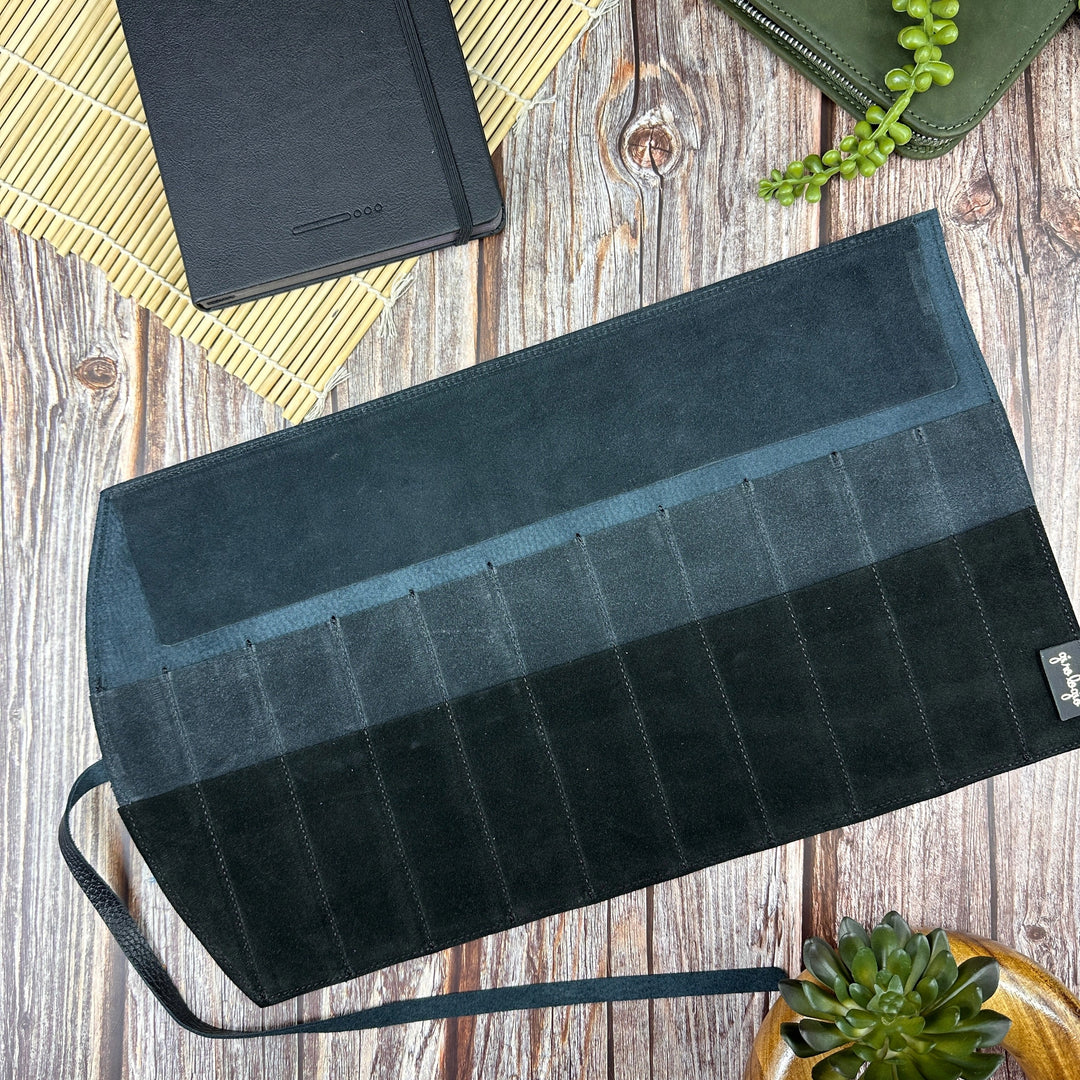 Midnight Noir Black 10 Pen Roll