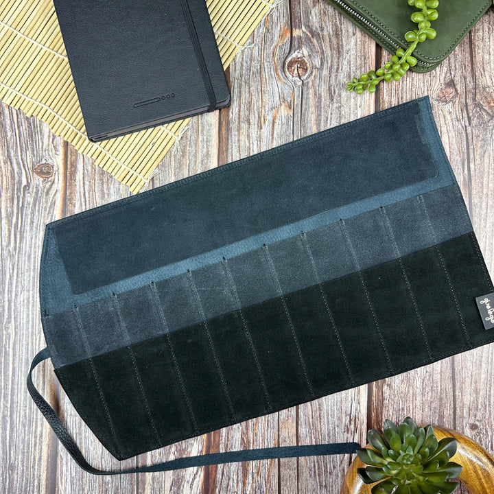 Midnight Noir Black 10 Pen Roll